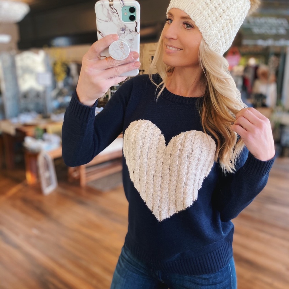 SO MUCH LOVE SWEATER-NAVY/IVORY - Picture 1 of 5
